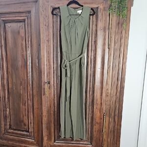 Calvin Klein Sage Green Belted Jumpsuit